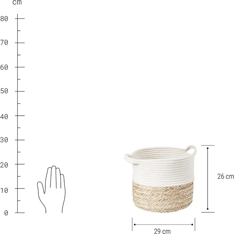 COTTON BRAID Úložný kôš z morskej trávy M