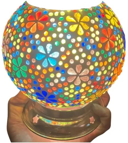 Mosaic lampa orientálna stolná Globe KVETY Ø15