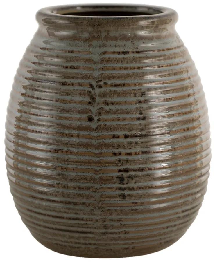 Šedý antik keramický kvetináč Bao - Ø 21*24 cm