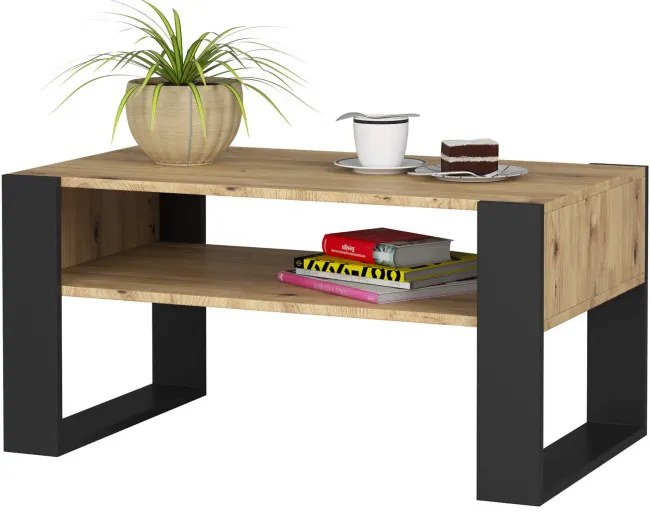 Konferenčný stolík DOMI dub artisan / čierny