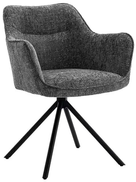 Dizajnová otočná jedálenská stolička Verona šedá