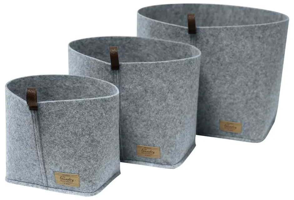 Sivý textilný organizér Wenko Felt, 30 x 18 cm