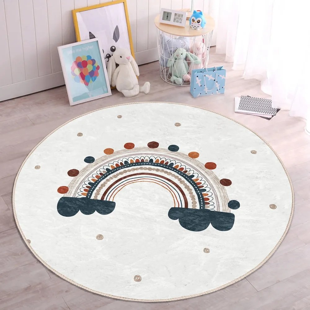 Krémovobiely detský koberec ø 100 cm Comfort – Mila Home