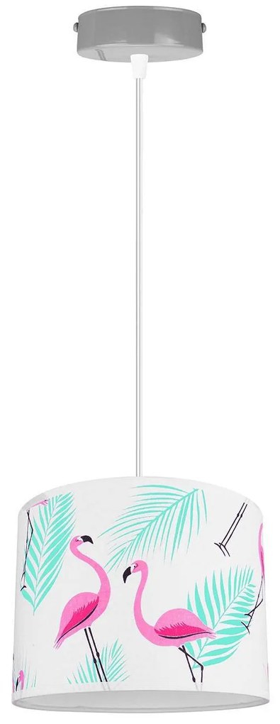 Detské závesné svietidlo Child, 1x textilné tienidlo so vzorom (výber z 5 farieb), (výber z 2 farieb konštrukcie)