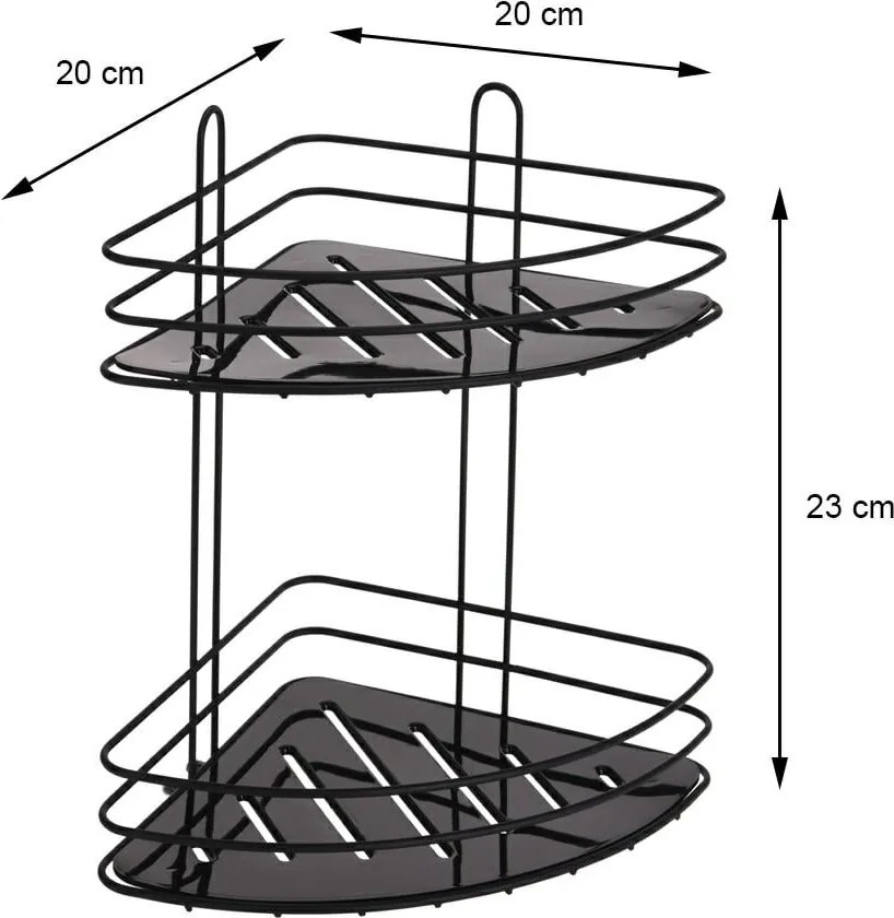 Polička do kúpeľne Black 2, čierna