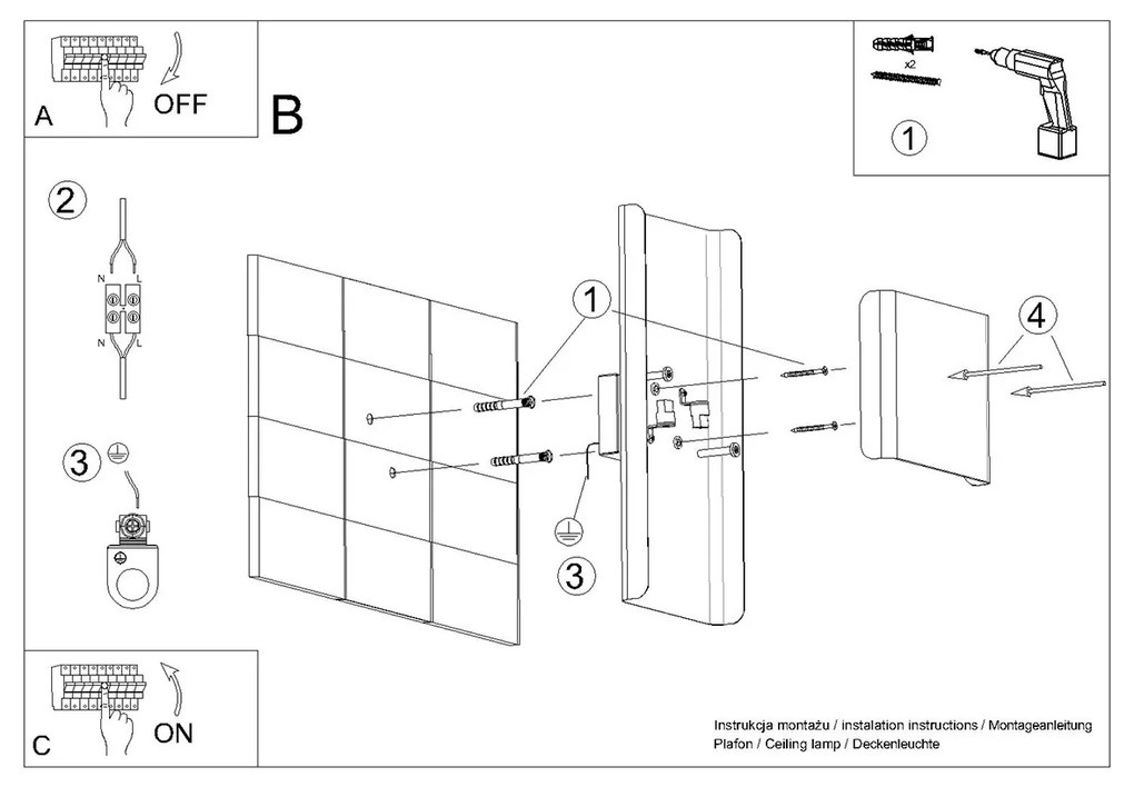 Sollux Lighting Nástenné svietidlo DURLIN zlaté/čierne