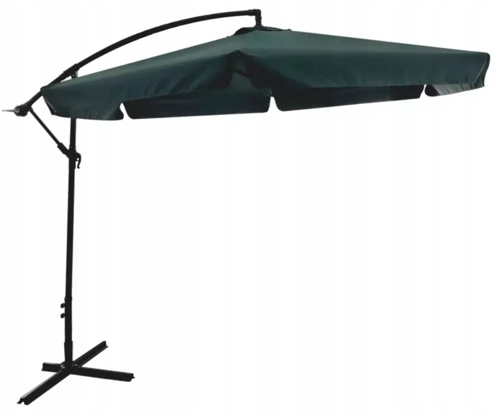 Záhradný slnečník s ochranným obalom BANANA 300 cm zelený