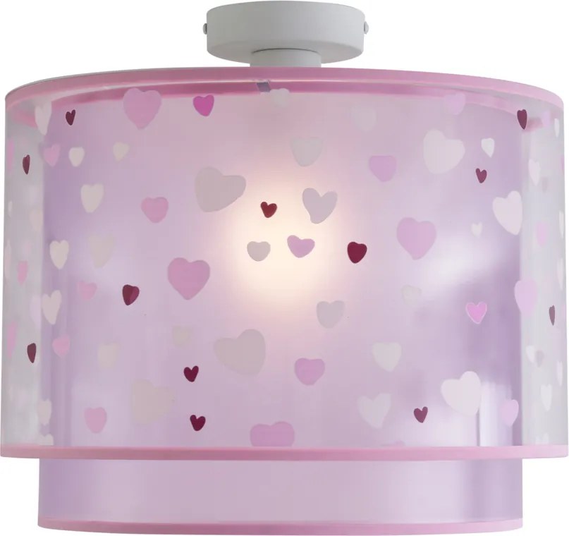 Detské stropné svietidlo ružové so srdiečkami - Harrie in Love