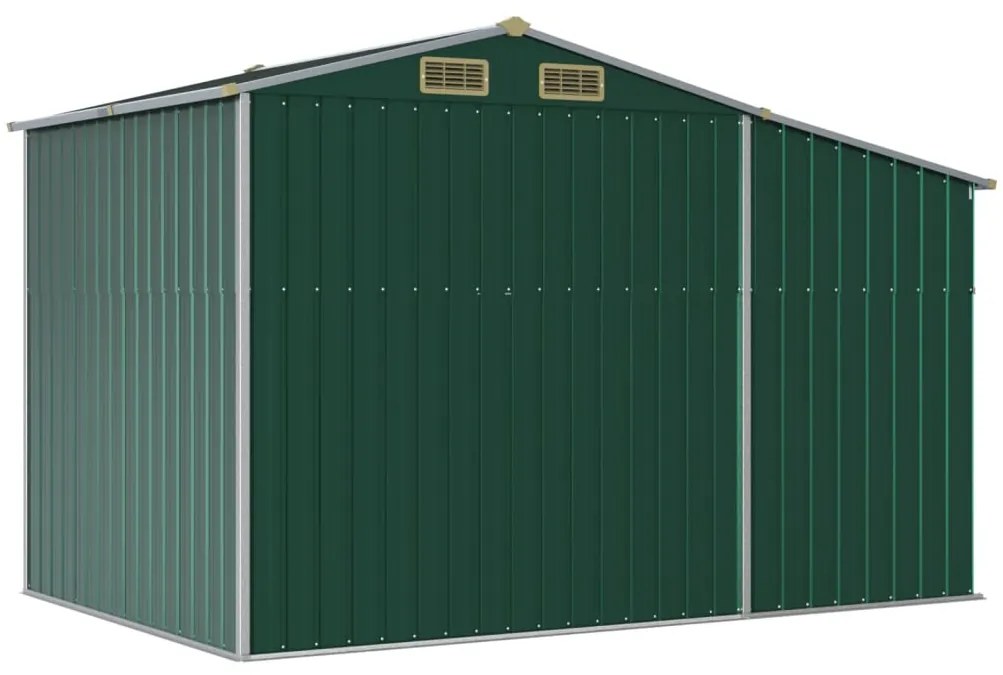 Záhradná kôlňa zelená 277x192,5x179 cm pozinkovaná oceľ