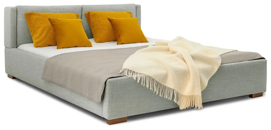 Sivá čalúnená dvojlôžková posteľ s roštom 140x200 cm Dreamer – Scandic