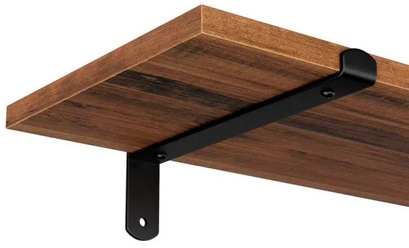 Sada 2x nástenných políc SHELFY hnedá/čierna