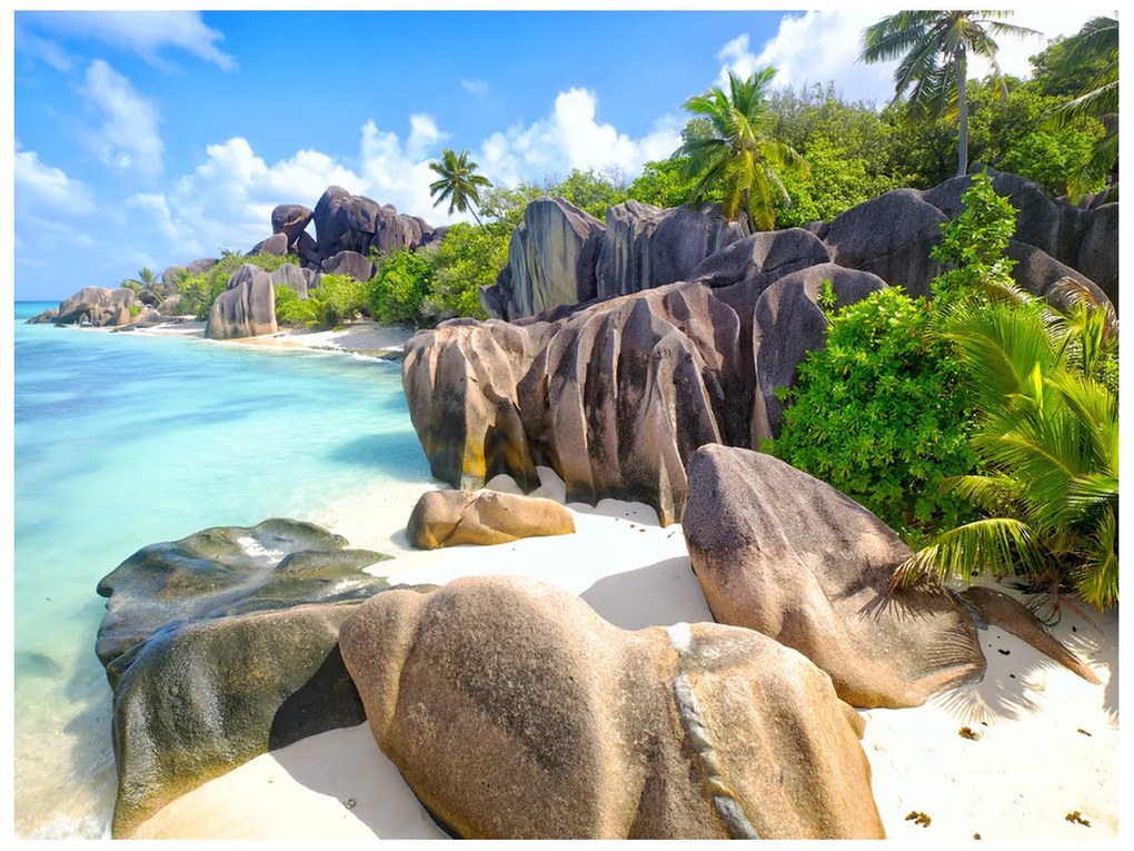 Gario Fototapeta Tropický ostrov La Digue Veľkosť: 200 x 135 cm, Materiál: Samolepiaca