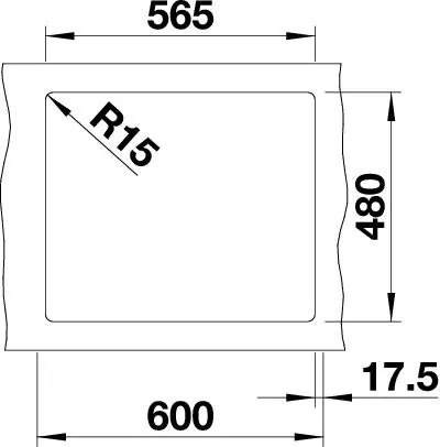 Blanco Legra 6, silgranitový drez 585x500x190 mm, 1-komorový, čierna, 526084