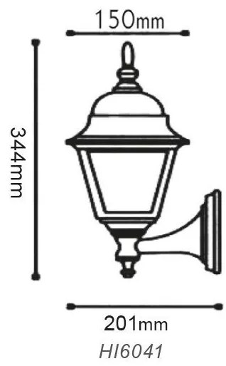 ACA Lighting Vonkajší nástenný lampáš HI6041R max. 60W/E27/IP45, hnedá