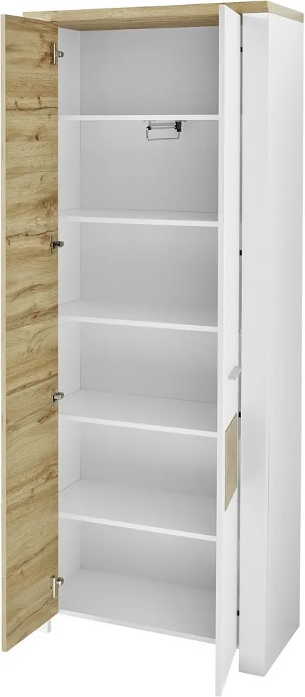 Predsieňová šatníková skriňa Materio, dub/biela