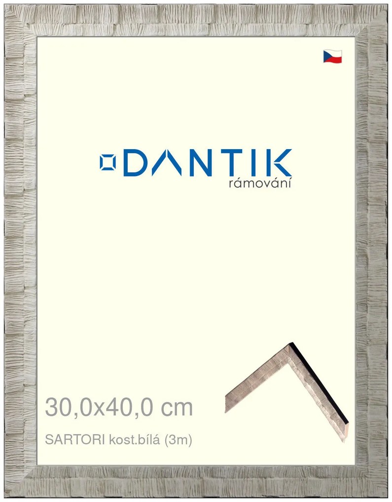 DANTIK rám na obraz 30x40 | SARTORI kost.bílá (Plexi Čiré)