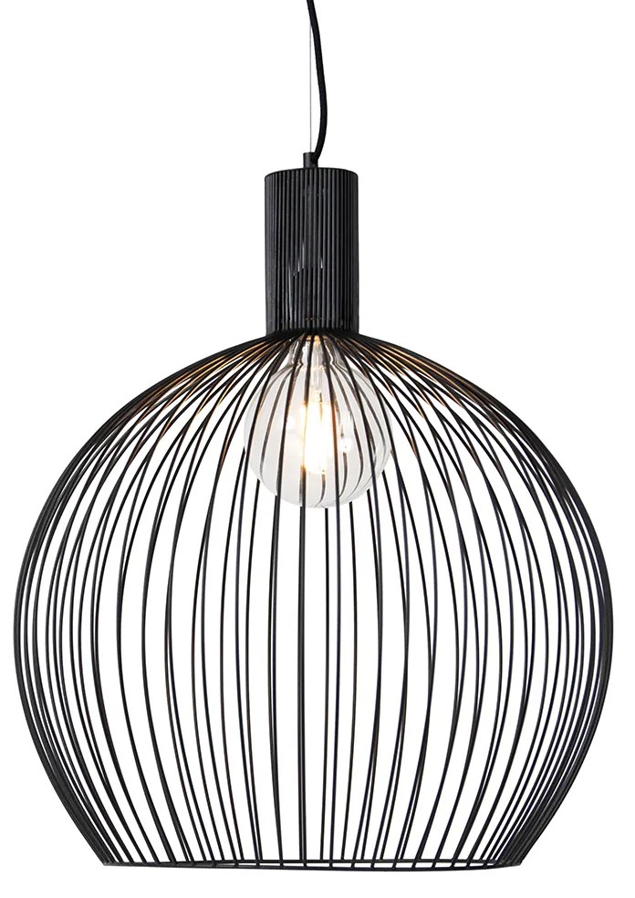 Inteligentné okrúhle závesné svietidlo čierne 50 cm vrátane Wifi G95 - Dos