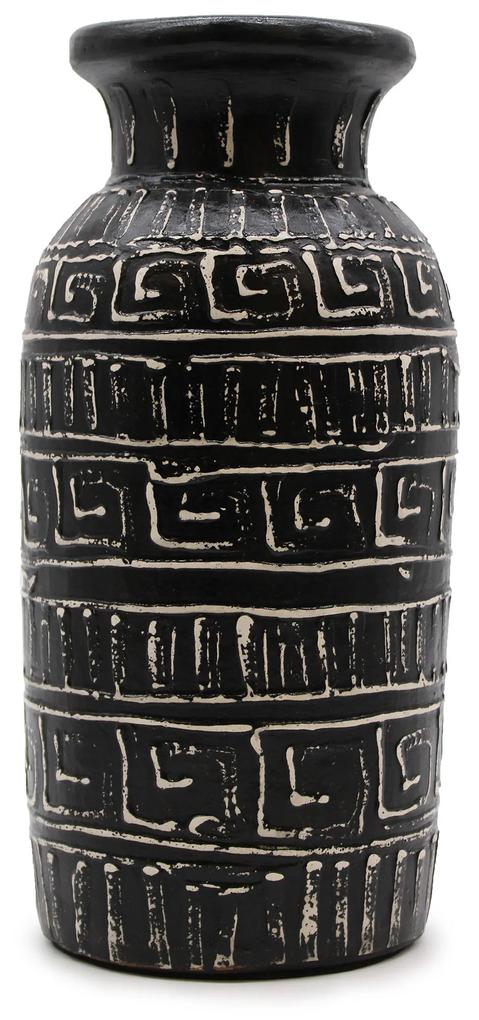 Keramická váza Grécky vzor Čierna