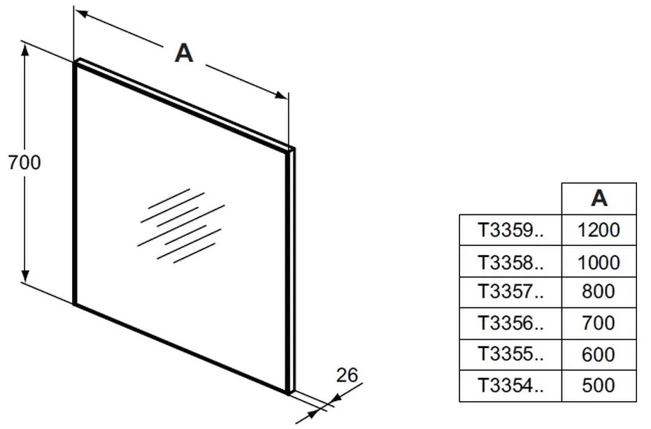 Ideal Standard Mirror & Light - Zrkadlo s rámom 600 mm, T3355BH