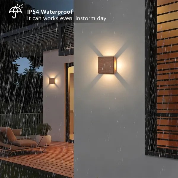 Brilagi - LED vonkajšie nástenné svietidlo QUADRAY LED/6W/230V v dekore dreva IP54