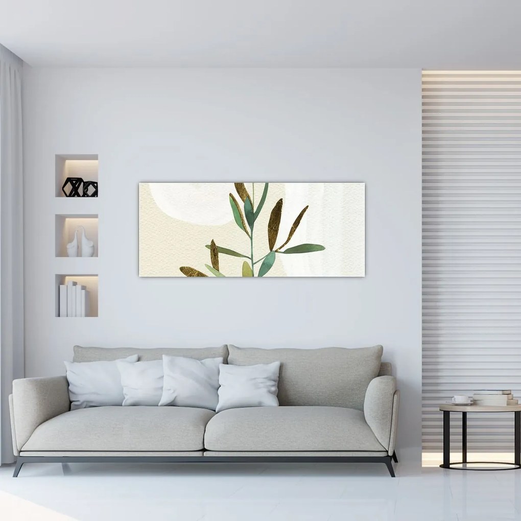 Obraz - Akvarelová vetvička N⁰2 (120x50 cm)