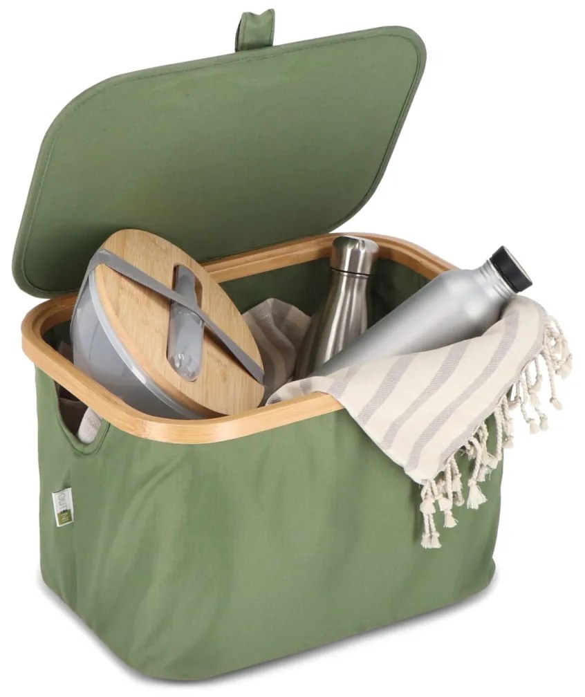 Skladací kôš NOLVIO 25 L, zelený