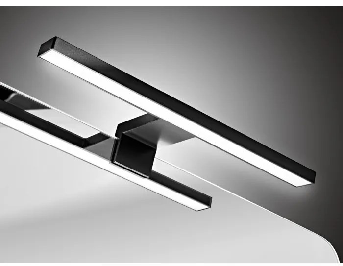 Kúpeľňová zostava SantaFe s doskou, umývadlami, zrkadlom a skrinkami 140 cm čierna