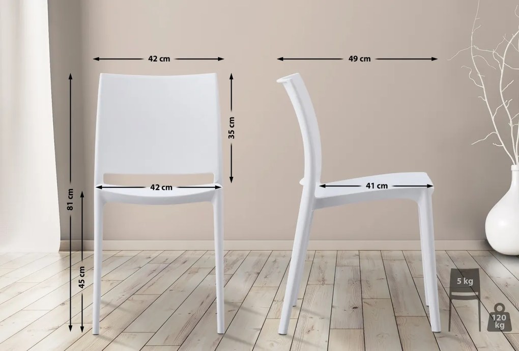 2x Stolička Meton - Biela