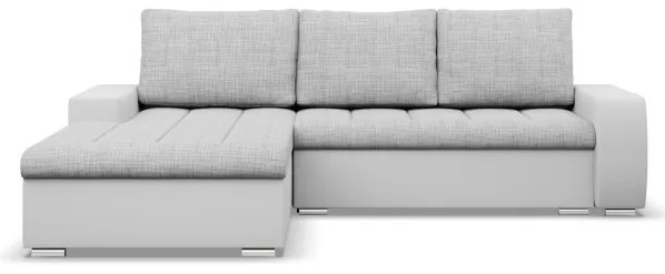 Rohová rozkladacia sedačka AURORA ľavá sivá / biela