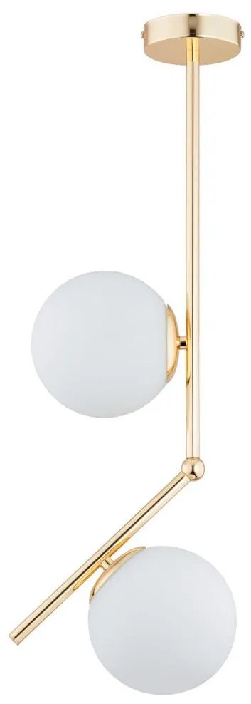 Luster na tyči LIBERTY 2xE14/40W/230V zlatá/biela