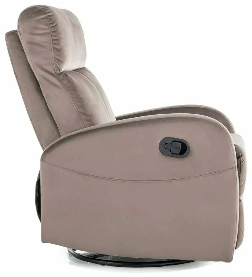 Polohovacie kreslo Olimp Velvet, hnedá