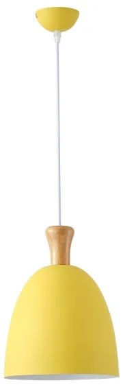 Luster na lanku 1xE27/15W/230V žltá pr. 23 cm