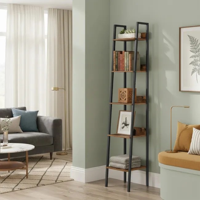 Polica RIVEN RUSTIC hnedá