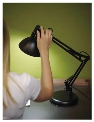 EMOS Stolná retro lampa DUSTIN, 1xE27, 25W, čierna