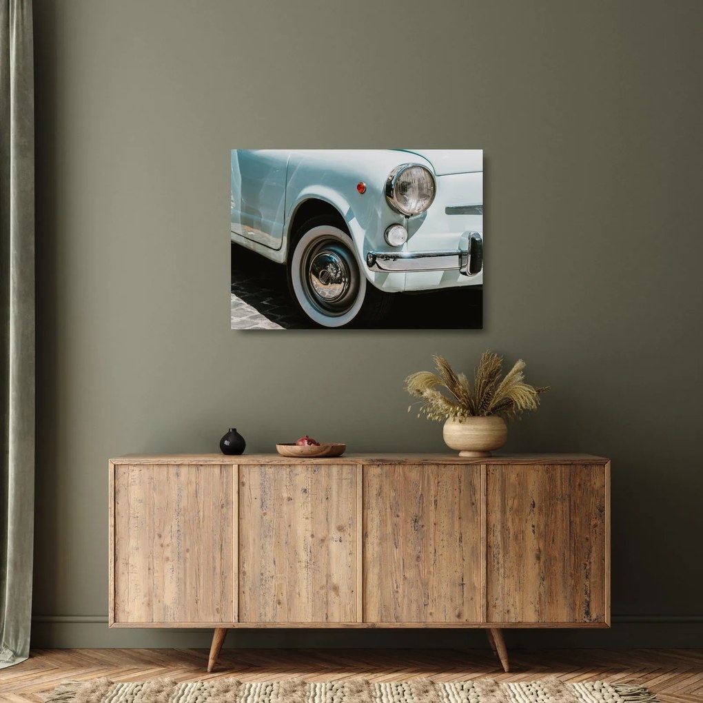 Sklenený obraz - Retro auto Fiat (70x50 cm)