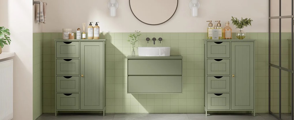 Koupelnová skříňka Vasagle Francesca zelená