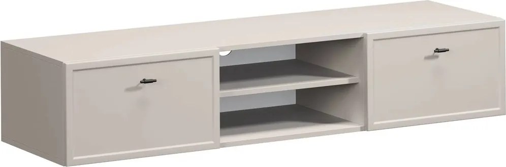 Závesný TV stolík Lorini 150 cm – kašmírová / čierne úchytky T