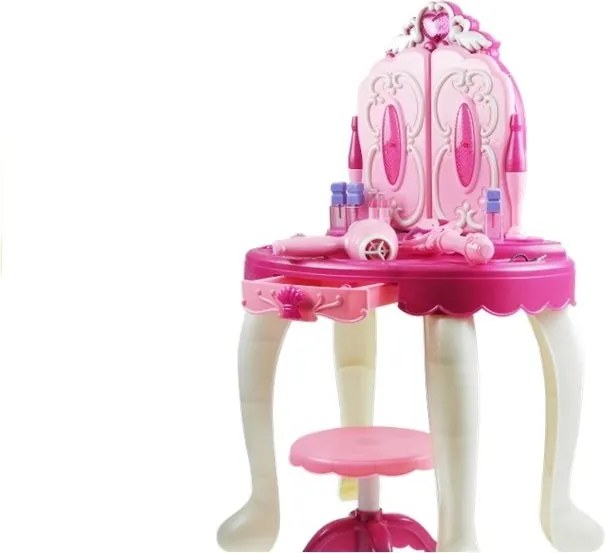 LEAN Toys Toaletný stolík pre princeznú so svetlom, zvukmi a MP3 vstupom