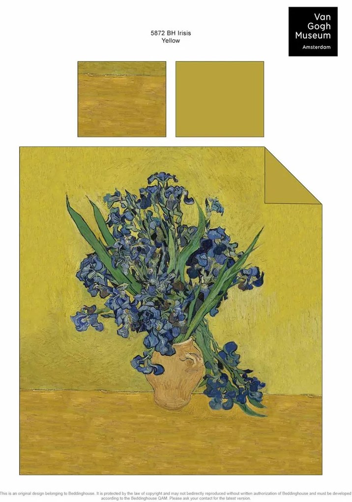 Pip Studio Predĺžené obliečky, 140x200/220 cm, Van Gogh Museum Irises Yellow
