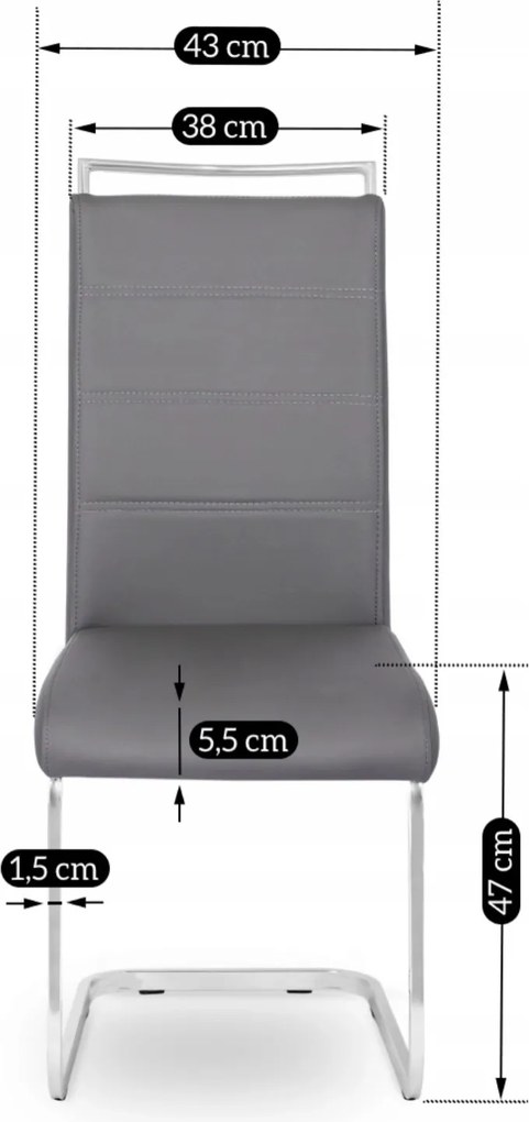 Jídelní židle Loca ekokůže šedá/stříbrná