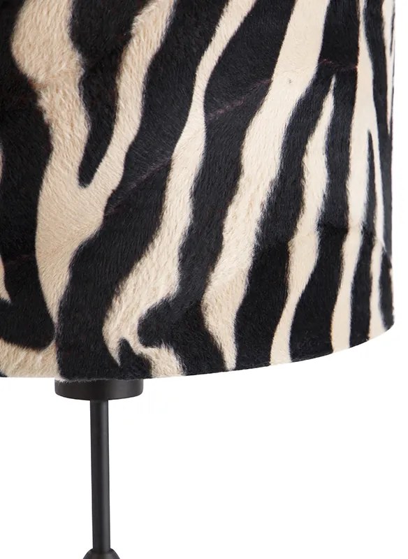 Stolná lampa čierna tienidlo zebra vzor 25 cm nastaviteľná - Parte