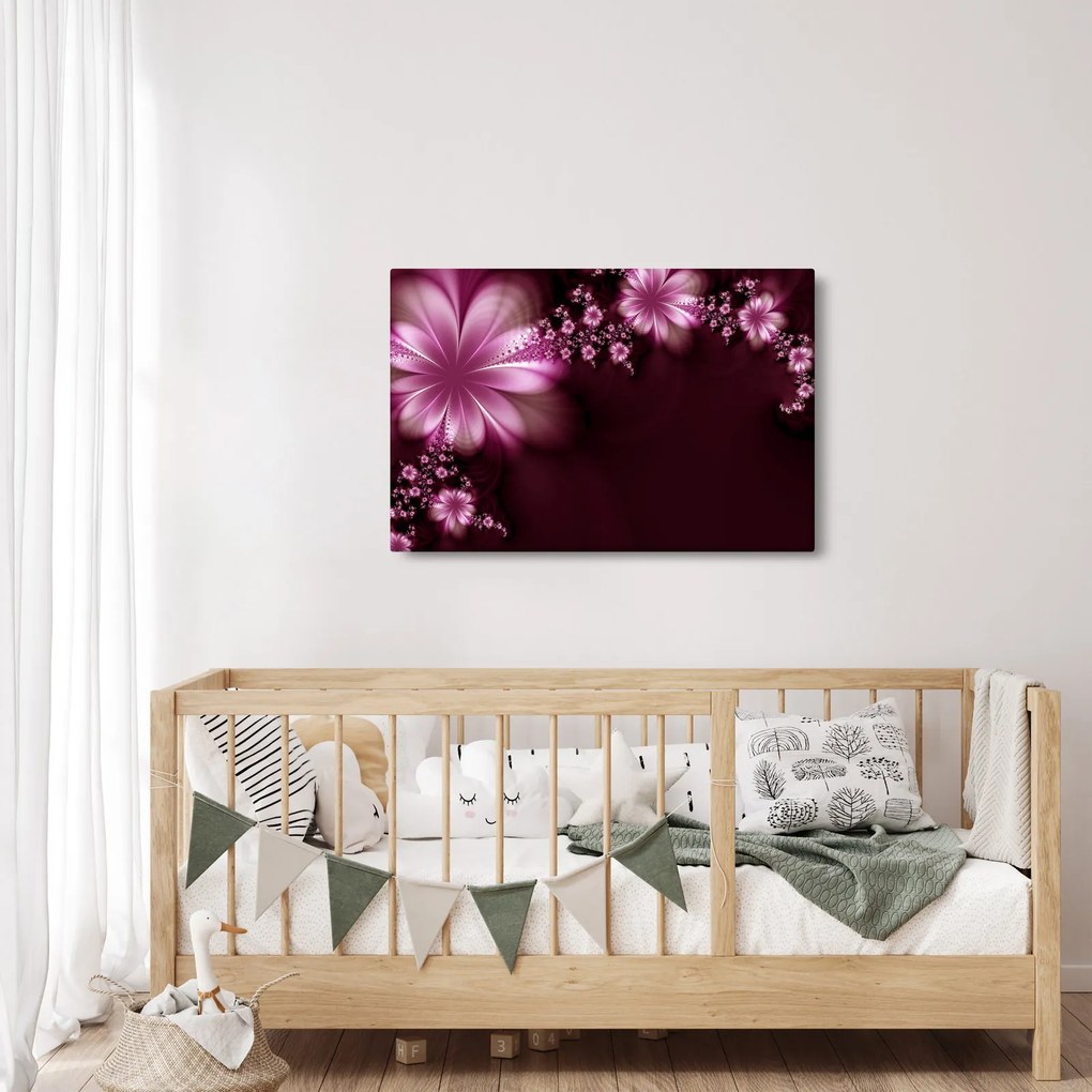 Obraz abstrakcie - kvety (90x60 cm)