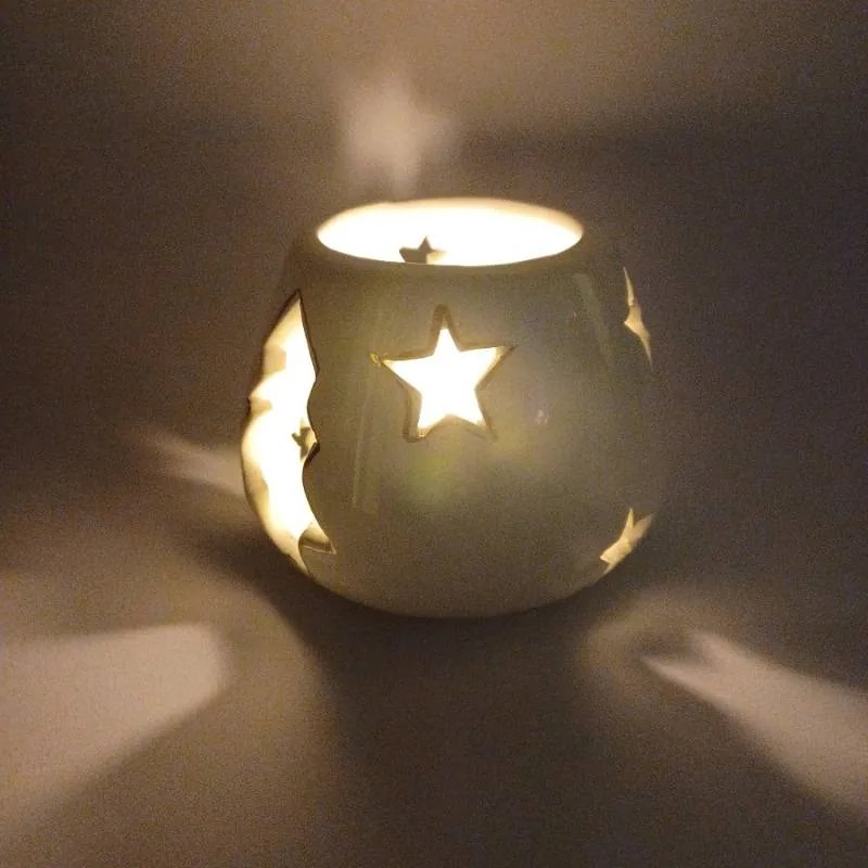 DECOLED Svietnik, 9,4 x 9,4 x 7,7 cm, biely