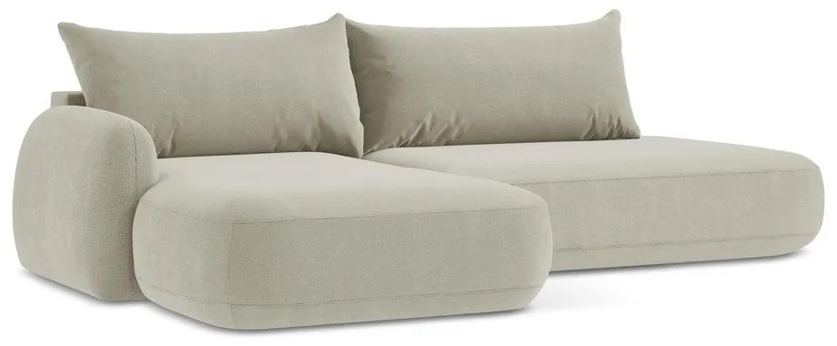 Béžová rozkladacia rohová pohovka (ľavý roh/s leňoškou) Hale – Makamii