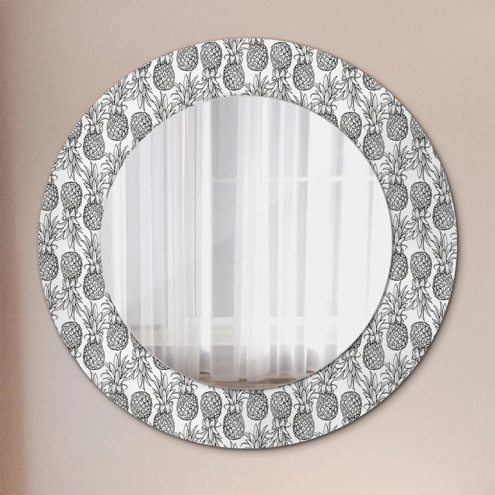 Okrúhle ozdobné zrkadlo Ananás fi 50 cm