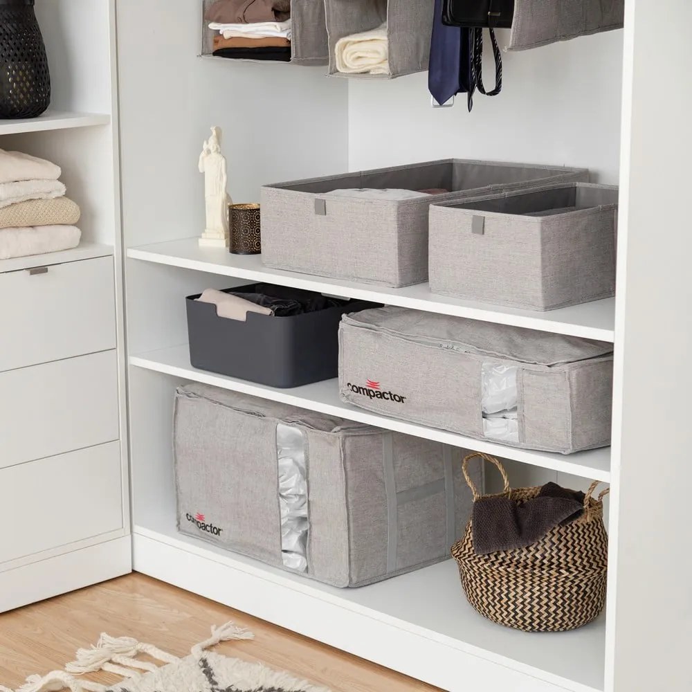 Sivý úložný box Compactor Oxford, 42 x 36 cm