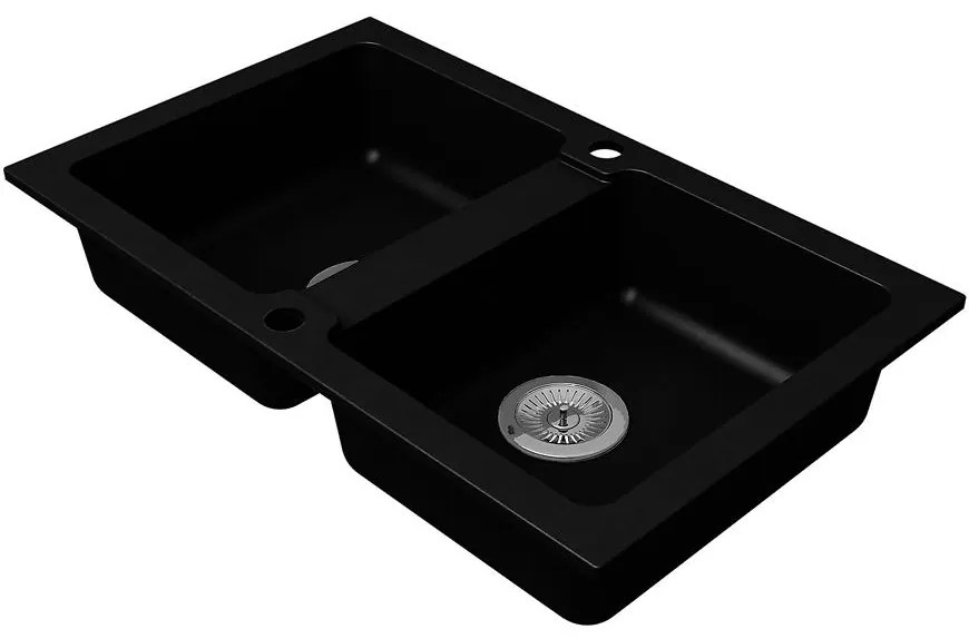 Granitový drez 2K 780x475 čierna
