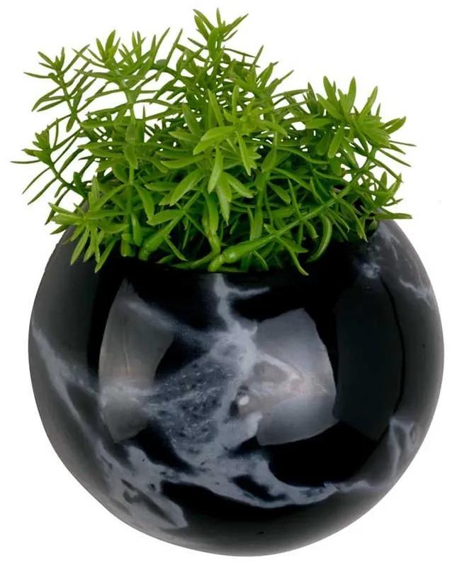 Nástenný kvetináč Globe čierny 9 x 9,8 cm