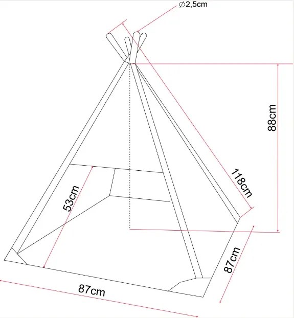 Golden Dog TeePee stan Golden dog 87 x 87 x 118 cm - L zlaté labky