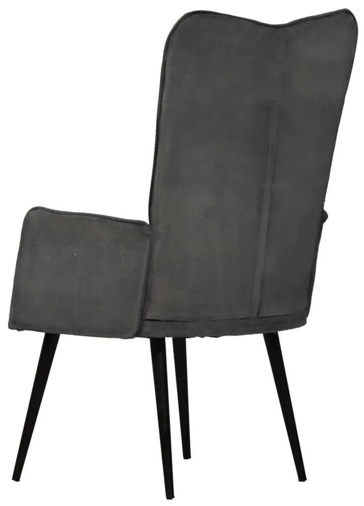 Kreslo wingback čierne plátno